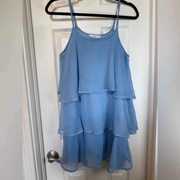 Mango Chiffon Sky Blue Swing Dress Sexy Ethereal Romantic size 4 - Picture 2 of 9